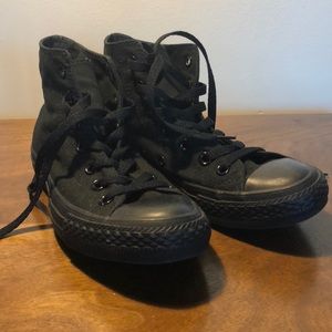 High top all black Converse